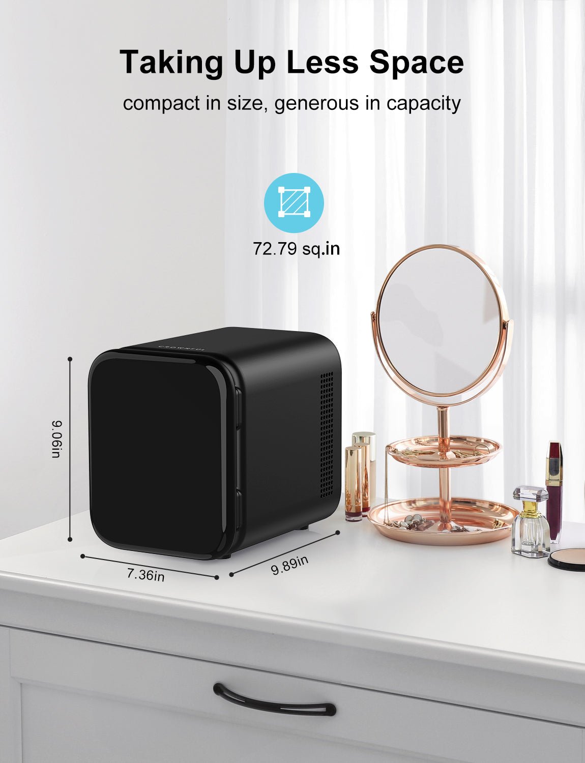 crownful mini fridge, 4 liter/6 cans portable skincare fridge black crownful mini fridge, 4 liter/6 cans portable skincare fridge black